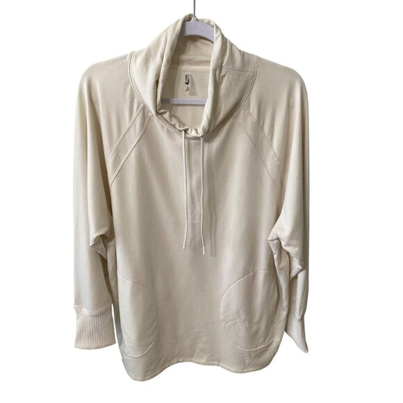 MTA Sport Womans Mauve Long Sleeve Tie Cowl Neck Pockets Athletic Top Size 2X - Picture 1 of 7